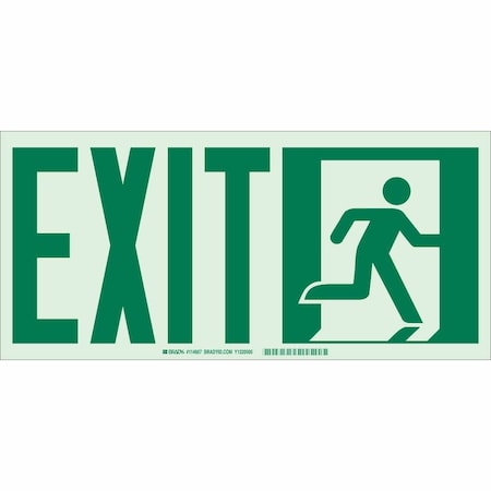Brady Exit Sign, Aluminum, 14" W, 5" H, No Legend, White 81922